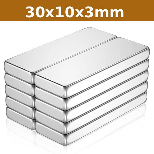 Neodymium Magnet N52 30x10x3mm – Super Strong Rare Earth Magnet for DIY & Industrial Use