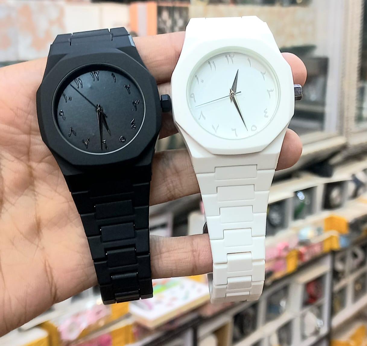 1pcs White Arabic Aura Watch for Men & Women