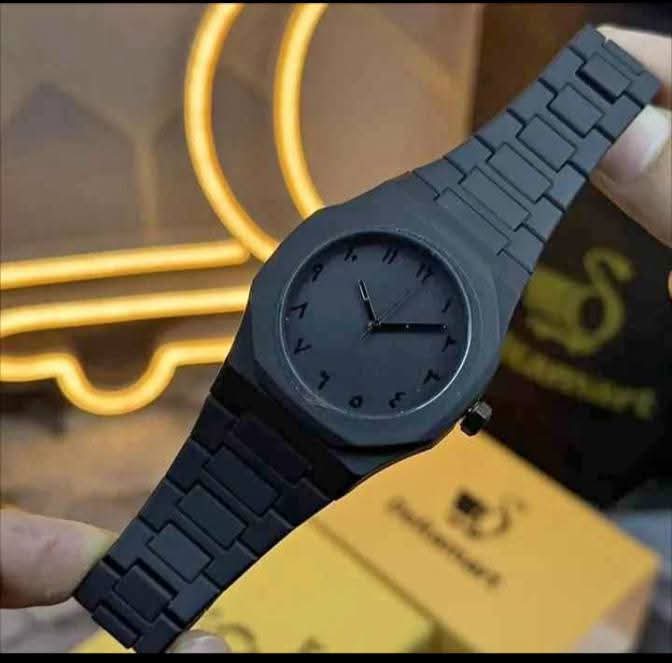 Black Arabic Aura Watch for Men & Women – Luxury Arabic Dial Wrist Watch | Elegant Stainless Steel Strap