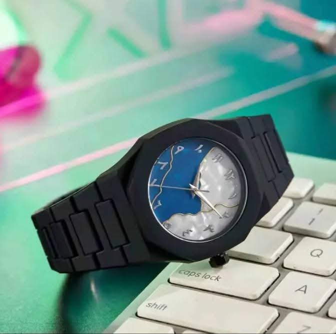 Black Arabic Aura Watch for Men & Women – Luxury Arabic Dial Wrist Watch | Elegant Stainless Steel Strap